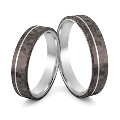 Obrączki srebrne z włóknem węglowym carbon - ag-534