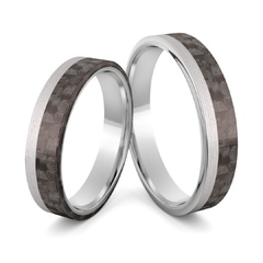 Obrączki srebrne z włóknem węglowym carbon - ag-535