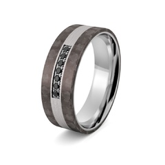 Obrączka męska z włóknem węglowym carbon - ag-525