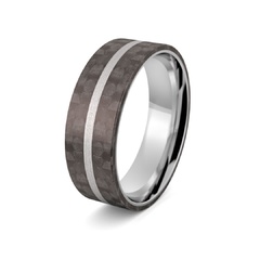 Obrączka męska z włóknem węglowym carbon - ag-527
