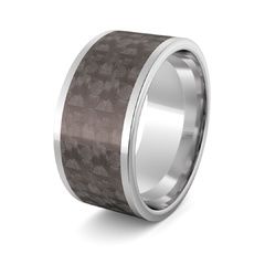 Obrączka srebrna z włóknem węglowym carbon - ag-559