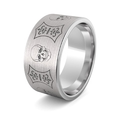 Obrączka srebrna z czaszkami - ag-560
