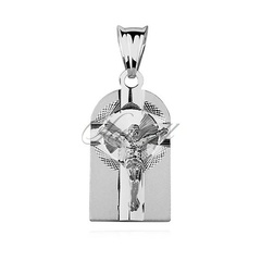 Srebrny diamentowany medalik pr.925 jezus na krzyżu