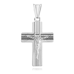 Srebrny (pr.925) krzyżyk diamentowany