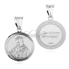 Srebrny medalik pr.925 - błogosławiony ksiądz jerzy popiełuszko