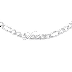 Łańcuszek srebrny diamentowany figaro płaskie ogniwa pr. 925 ø 0150 waga od 19,6g