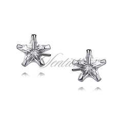 Srebrne kolczyki pr.925 cyrkonia biała 6 x 6mm gwiazdki