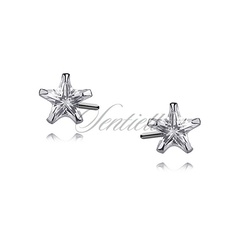 Srebrne kolczyki pr.925 cyrkonia biała 5 x 5mm gwiazdki
