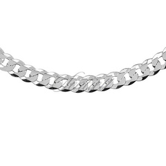 Pancerka diamentowana płaska pr. 925 łańcuszek męski