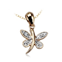 Staviori wisiorek. 1 diament, szlif brylantowy, masa 0,005 ct., barwa h, czystość i1. żółte, białe złoto 0,585. wymiary 8x14 mm.   