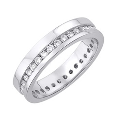 Staviori obrączka. 35 diamentów, szlif brylantowy, masa 0,50 ct., barwa h, czystość si2. białe złoto 0,585. szerokość 4 mm. grubość 1,2 mm.  dostępne inne kolory złota.   