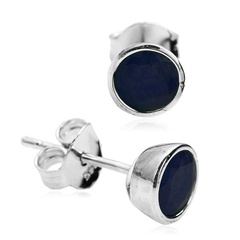 Staviori kolczyki srebrne wkrętki, 2 szafiry, masa 1,90 ct.. srebro 0,925. średnica 7 mm. 