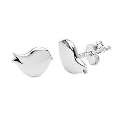 Staviori kolczyki ptaszki. srebro rodowane 0,925. wymiary 9x6 mm.   