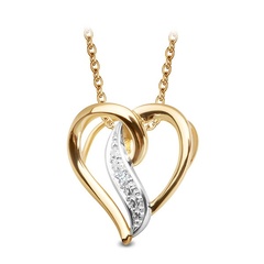 Staviori wisiorek serce z diamentami ze złota pr.0,585. 1 diament, szlif achtkant, masa 0,007 ct.,