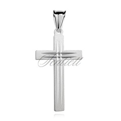 Srebrny (pr.925) krzyżyk diamentowany płaski
