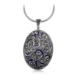 Staviori wisiorek. markazyty. emalia. srebro 0.925. długość 42 mm.