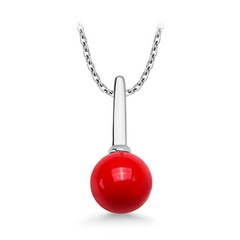 Staviori wisiorek srebrny 0,925. okrągły koral. długość 22 mm.   