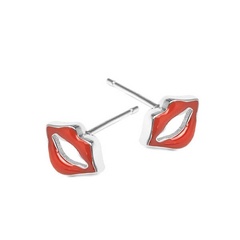 Staviori kolczyki usta. emalia. srebro 0.925. wysokość 6 mm.   
