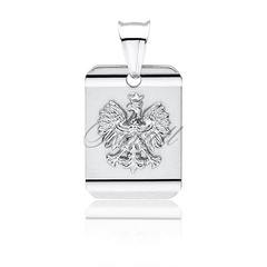 Srebrny diamentowany medalik pr.925 - orzeł w koronie - polski znak narodowy