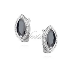 Srebrne pr.925 kolczyk cyrkonia czarna