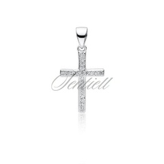 Srebrny klasyczny (pr.925) krzyżyk z cyrkoniami