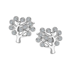 Staviori kolczyki. cyrkonia. srebro rodowane 0,925.   