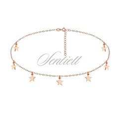 Srebrny naszyjnik pr.925 choker z gwiazdkami, różowe złoto