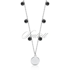 Srebrny naszyjnik pr.925 choker z kółeczkiem i czarnymi cyrkoniami / spinelami