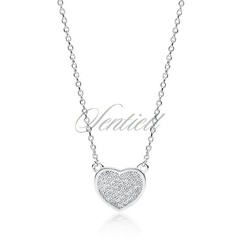 Srebrny naszyjnik pr.925  serce z cyrkoniami