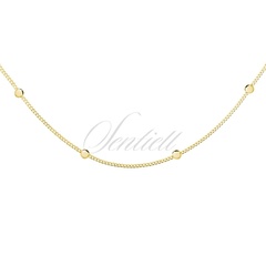 Srebrny pozłacany naszyjnik pr.925 choker z kuleczkami