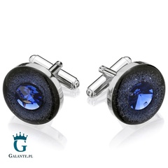 Srebrne spinki do mankietów saphire smm-009