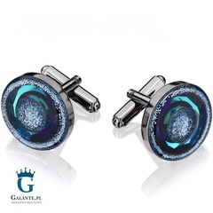 Srebrne spinki do mankietów bermuda blue smm-010