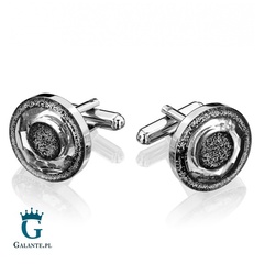 Srebrne spinki do mankietów królewski połysk smm-011