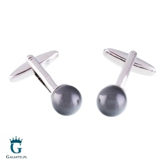 Spinki do mankietów z szarą perłą swarovskiego x2 spc004