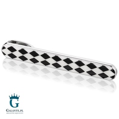 Biało-czarna spinka do krawata sk-0020