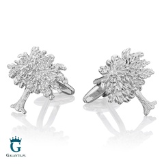 Spinki do mankietów x2 srebrny dąb