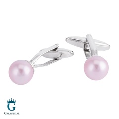 Spinki do mankietów z różową perłą swarovskiego x2 spc001