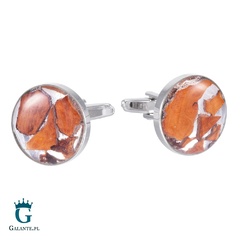 Spinki do mankietów drewno w żywicy x2 briar5