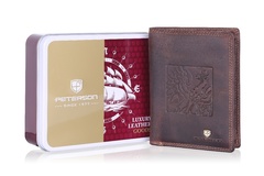 Duży portfel męski z orłem nubuk peterson 342.02 rfid