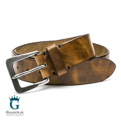 Jasnobrązowy pasek skórzany casual/jeans miguel bellido 4985-40-8659-23