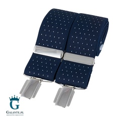Szelki do spodni granatowe w kropki br-016
