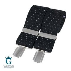 Szelki do spodni czarne w kropki br-018