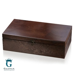 Kuferek drewniany lakierowany palisander 37x21x11 cm z możliwością graweru