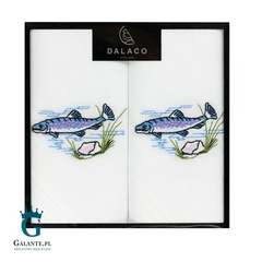 Białe chusteczki męskie ryba hr-05