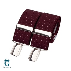 Szelki do spodni burgund w kropki br-017