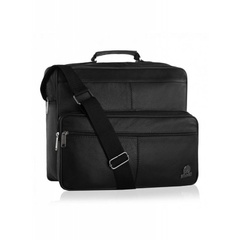 Skórzana torba na laptop btg-12 czarna