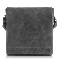 Szara męska listonoszka skórzana