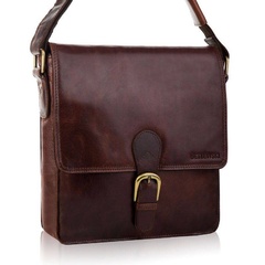 Skórzana listonoszka męska vintage tbs-311 brązowa