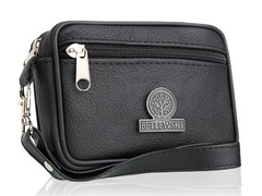 Czarna skórzana saszetka betlewski mała nerka bsg-15