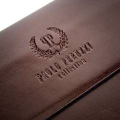 Brązowa ekskluzywna męska saszetka do ręki firenze